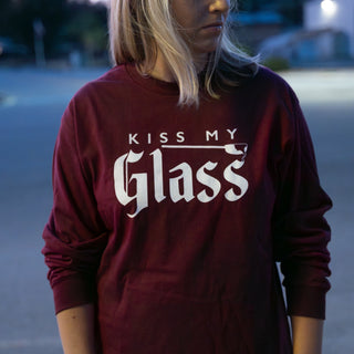 Kiss My Glass in Maroon