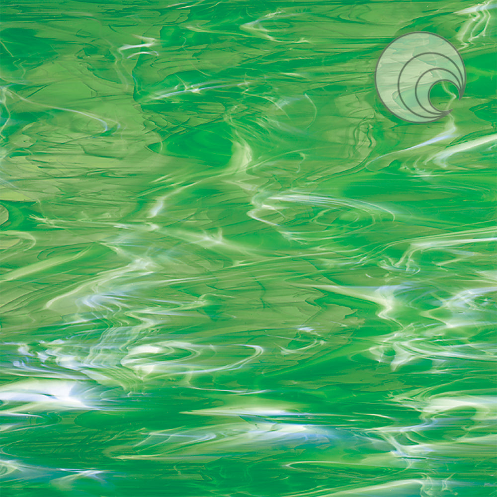 Oceanside Dark Green & White Wispy Glass (329-6S-F) - Franklin Art