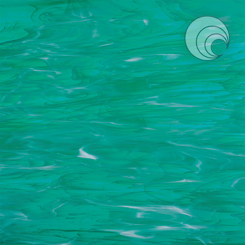 Teal Green/White, Wispy Smooth Fusible