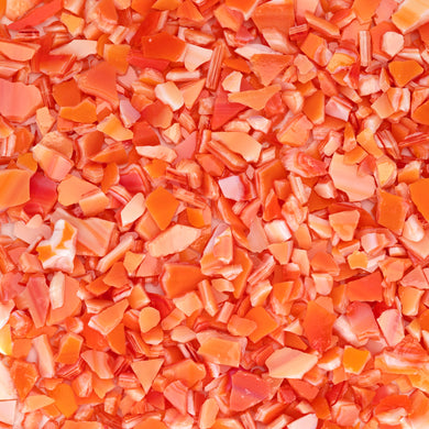 White/Orange-Red Opal Frit (F7)